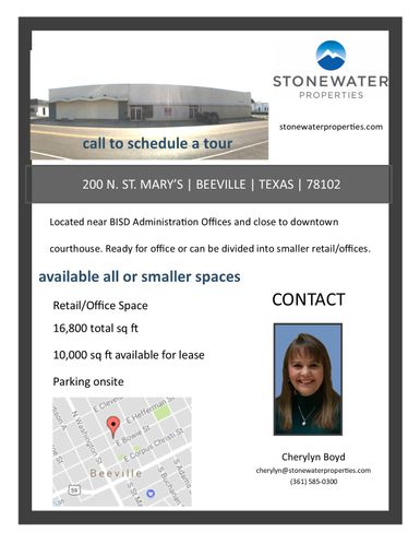 Beeville +/- 17,943 Square Foot Building: 200 N Saint Marys St, Beeville, TX 78102